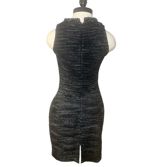 ST. JOHN COUTURE Elegant Black & Silver Sleeveless Dress - Size 2 - Picture 2 of 5